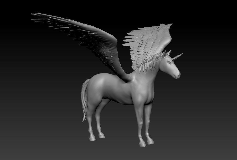 Unicorn on the rock 3D print model_4