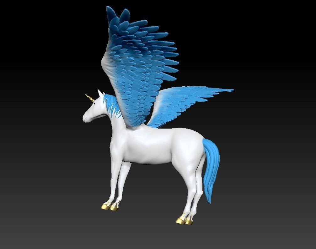 Unicorn on the rock 3D print model_18