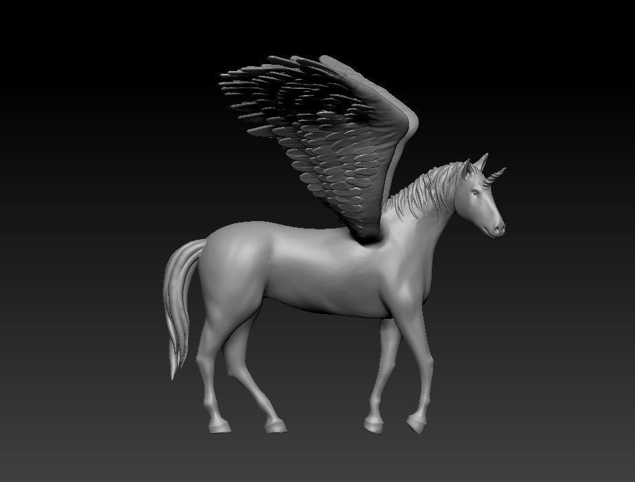 Unicorn on the rock 3D print model_42