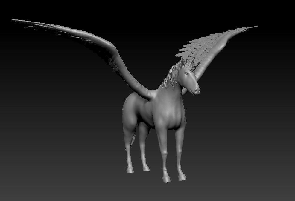 Unicorn on the rock 3D print model_58