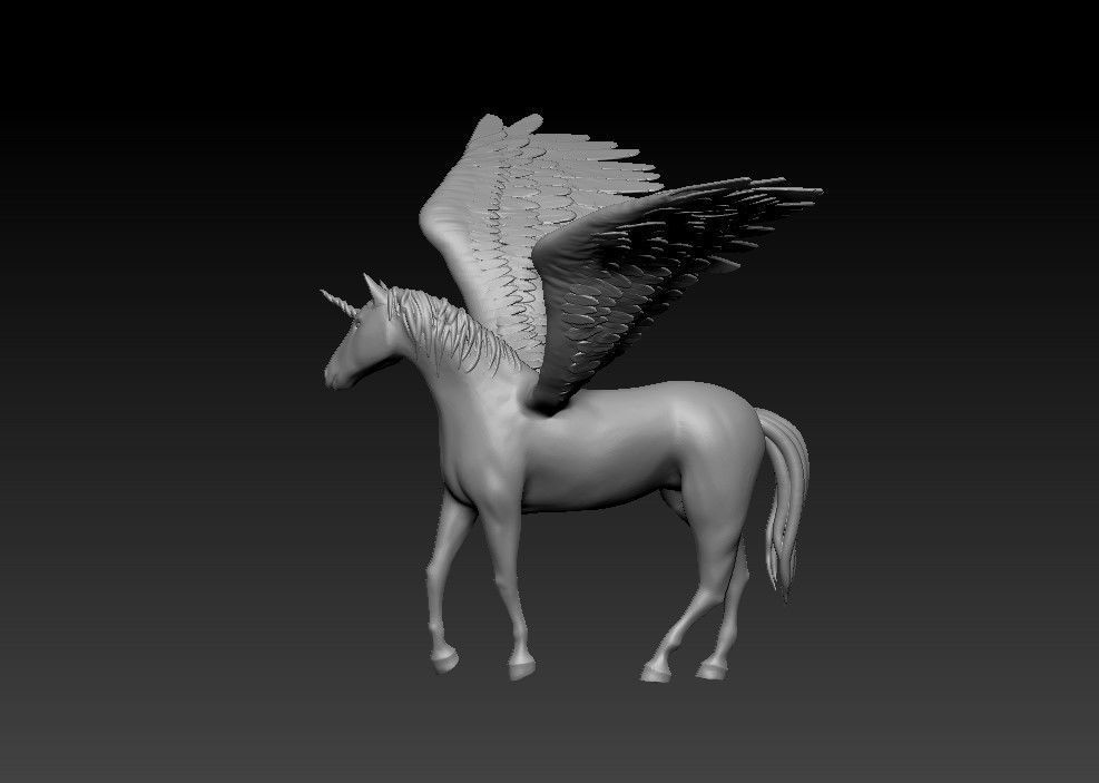 Unicorn on the rock 3D print model_49