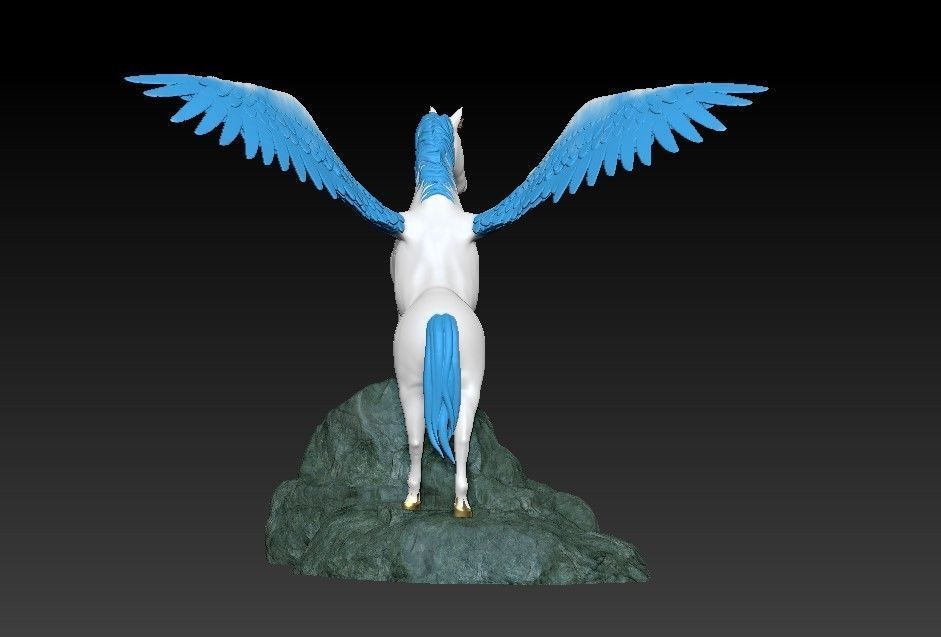 Unicorn on the rock 3D print model_37