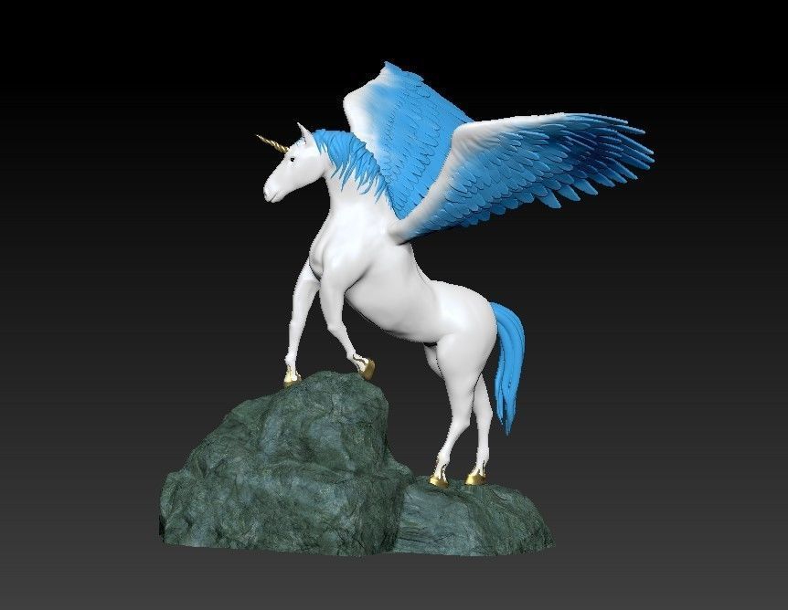 Unicorn on the rock 3D print model_22