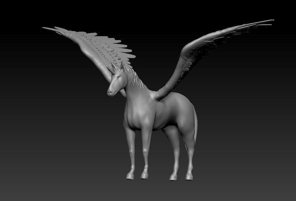 Unicorn on the rock 3D print model_36