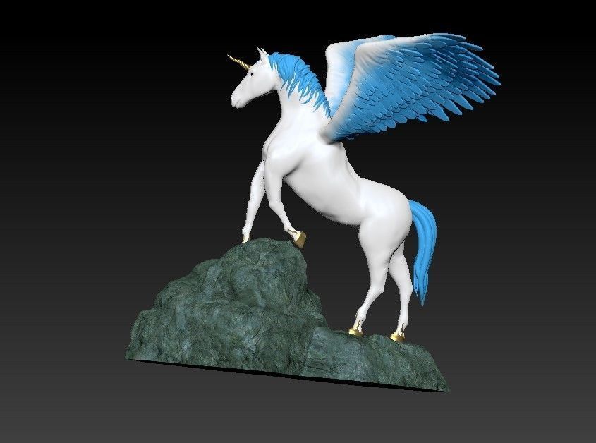 Unicorn on the rock 3D print model_39