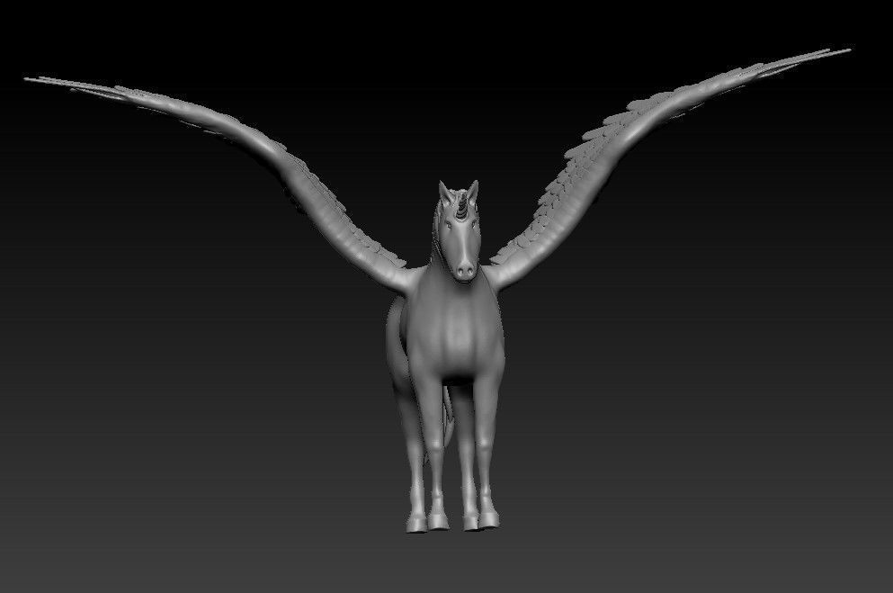 Unicorn on the rock 3D print model_57