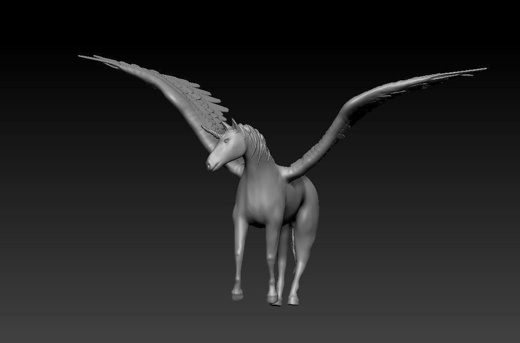 Unicorn on the rock 3D print model_46