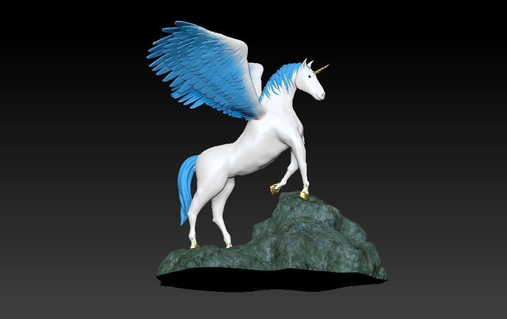 Unicorn on the rock 3D print model_30