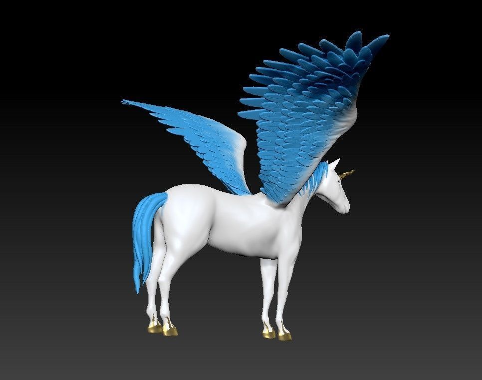 Unicorn on the rock 3D print model_15