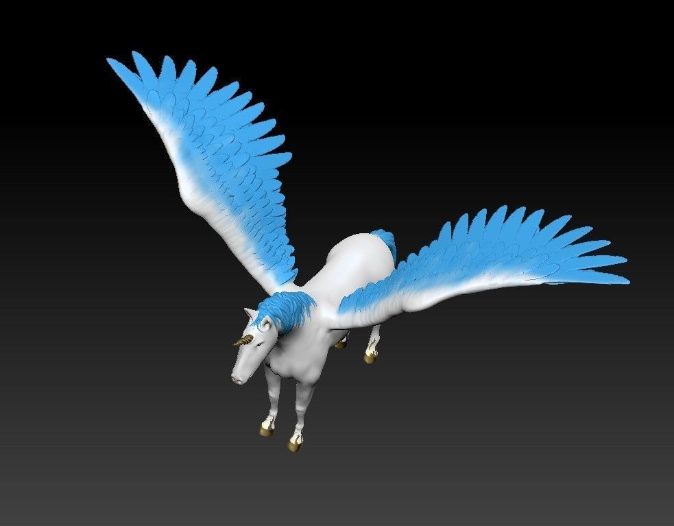 Unicorn on the rock 3D print model_20