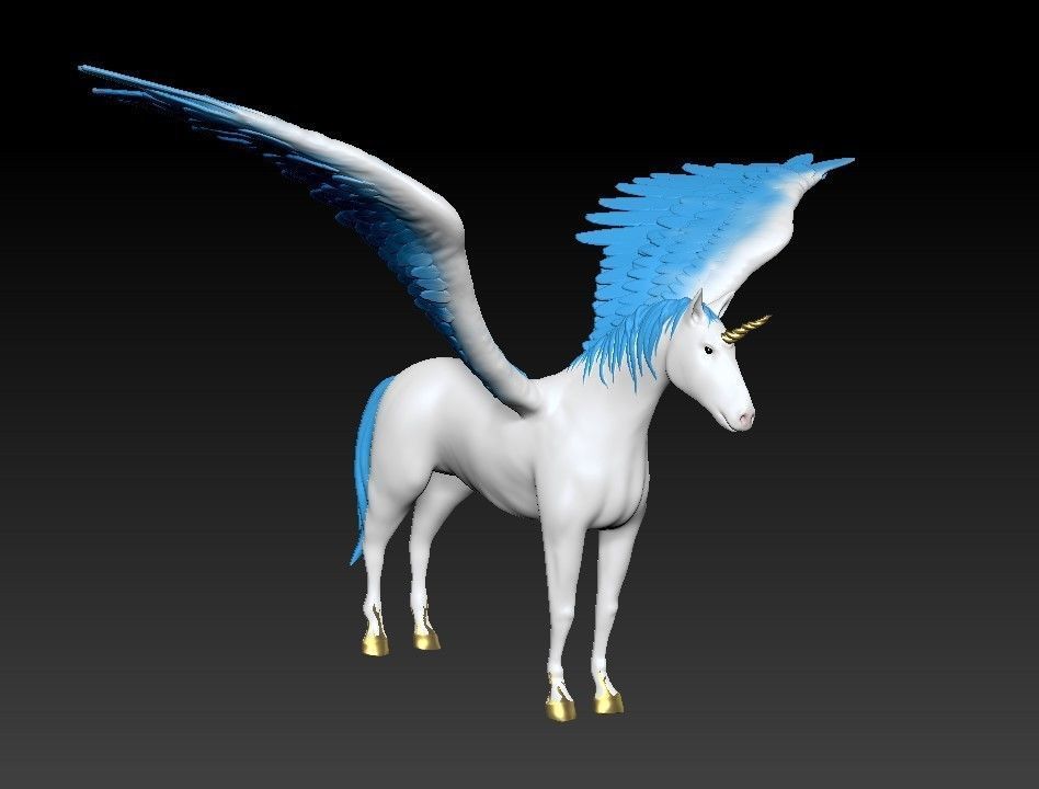 Unicorn on the rock 3D print model_11