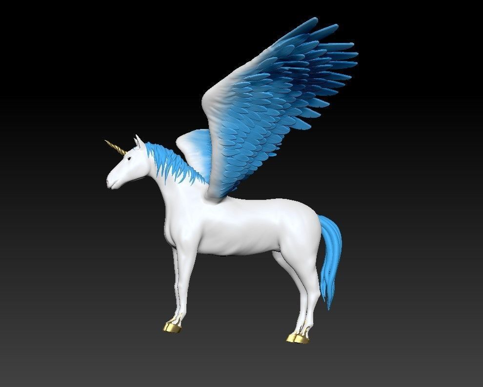 Unicorn on the rock 3D print model_19