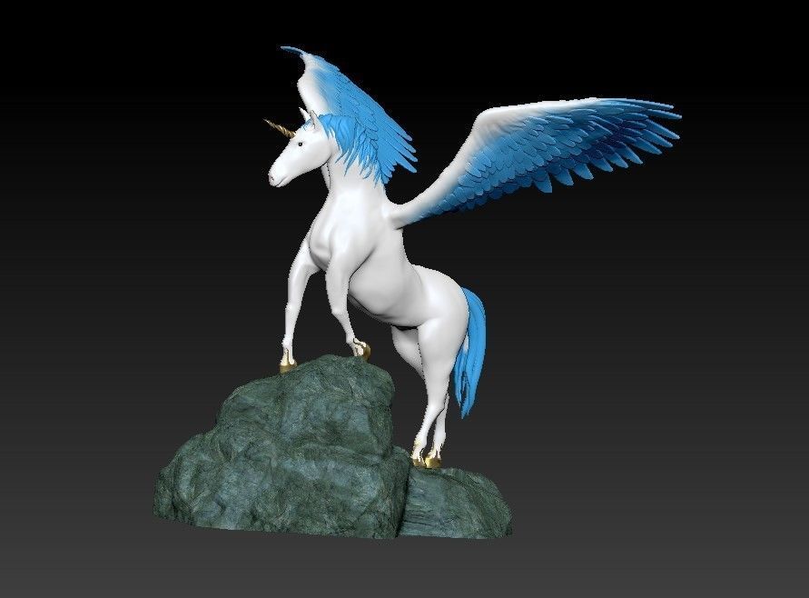 Unicorn on the rock 3D print model_23