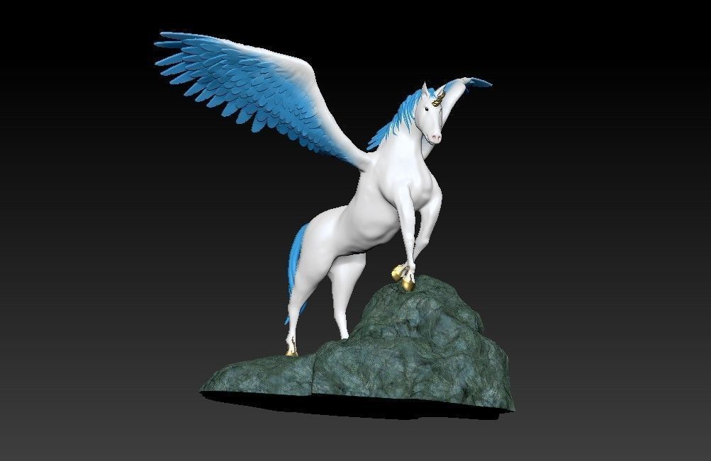 Unicorn on the rock 3D print model_28
