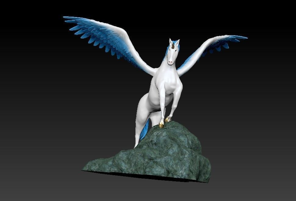 Unicorn on the rock 3D print model_27
