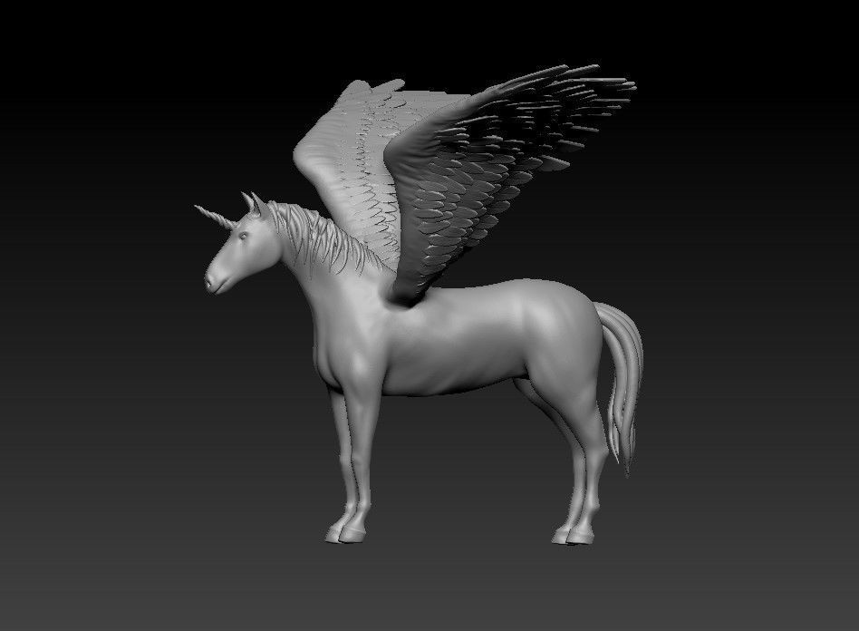 Unicorn on the rock 3D print model_3