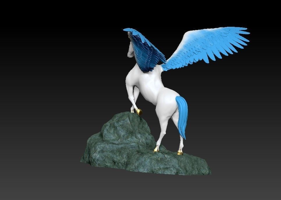 Unicorn on the rock 3D print model_38