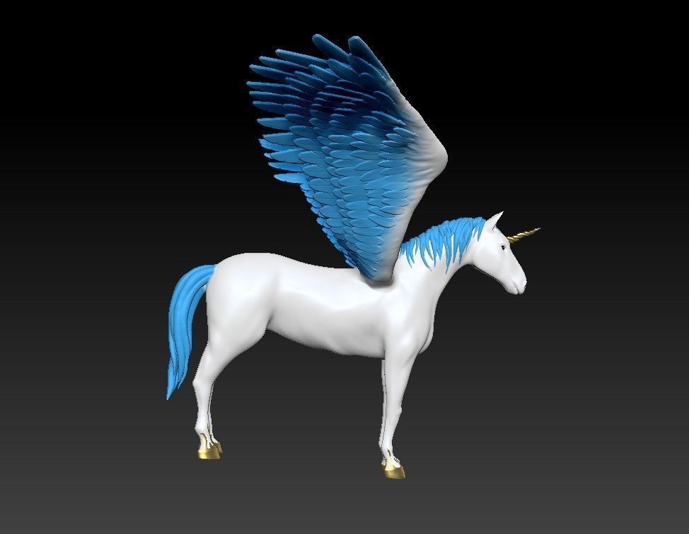 Unicorn on the rock 3D print model_13