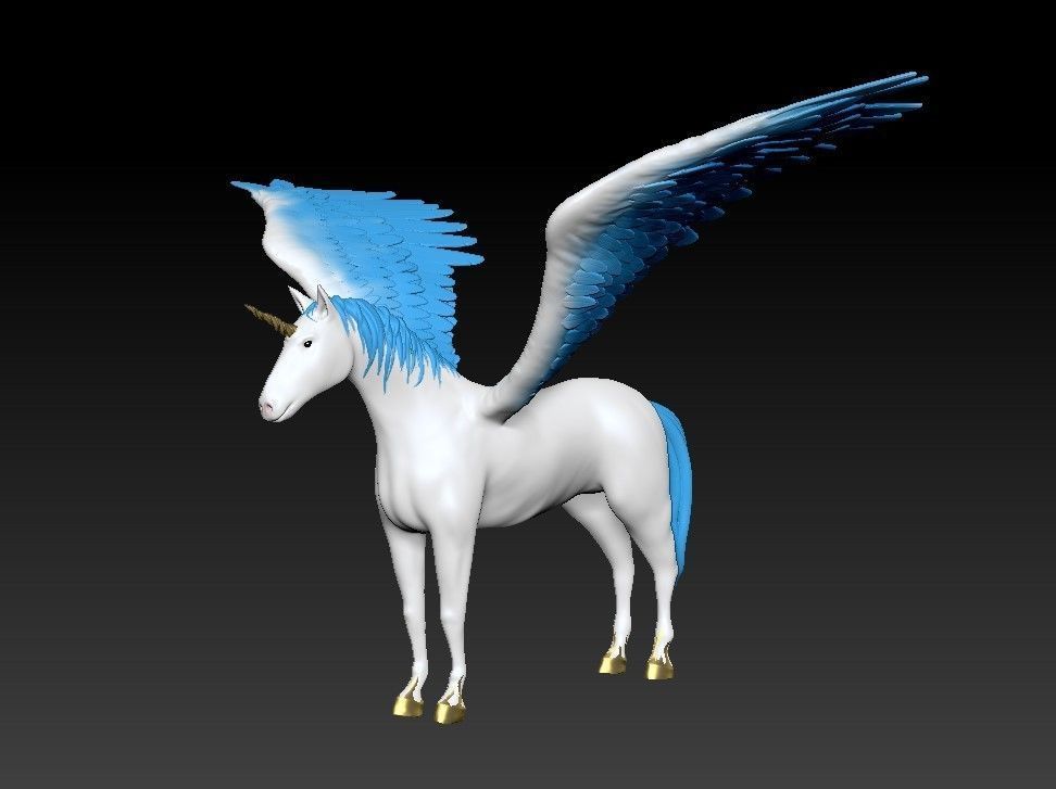 Unicorn on the rock 3D print model_8