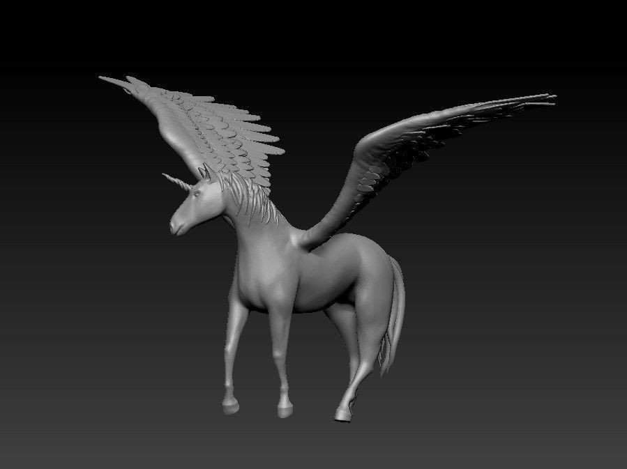 Unicorn on the rock 3D print model_48