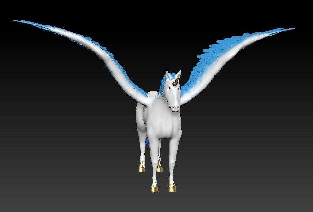 Unicorn on the rock 3D print model_10