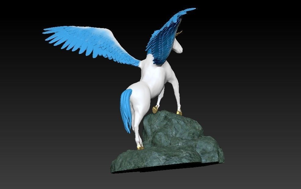 Unicorn on the rock 3D print model_34