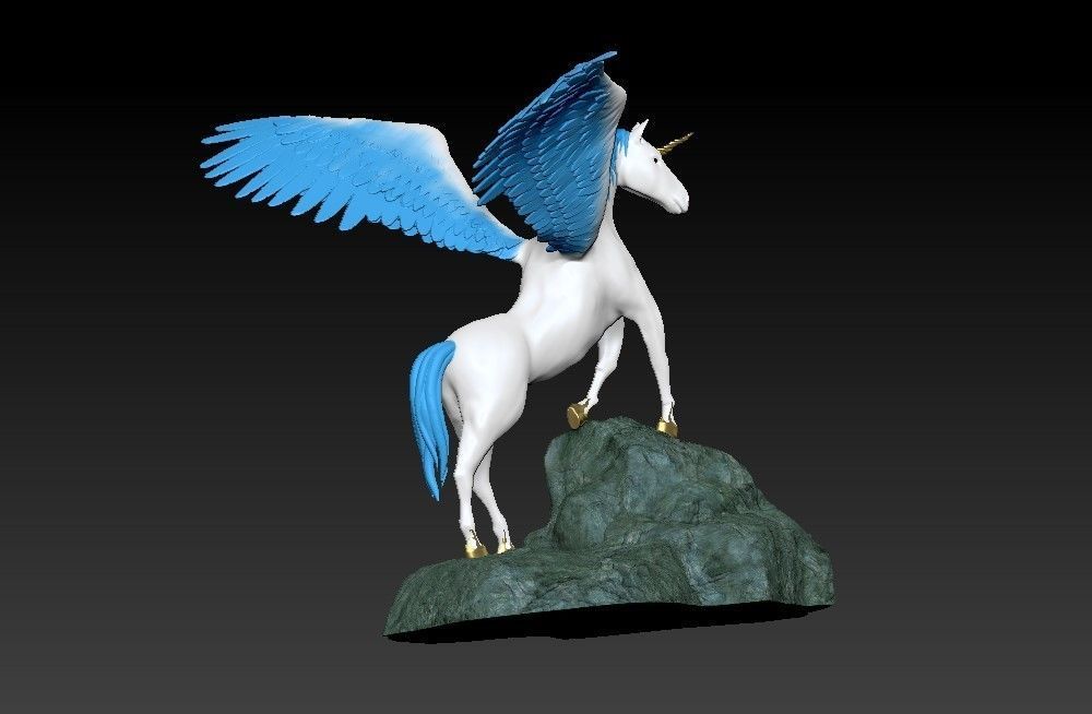 Unicorn on the rock 3D print model_33