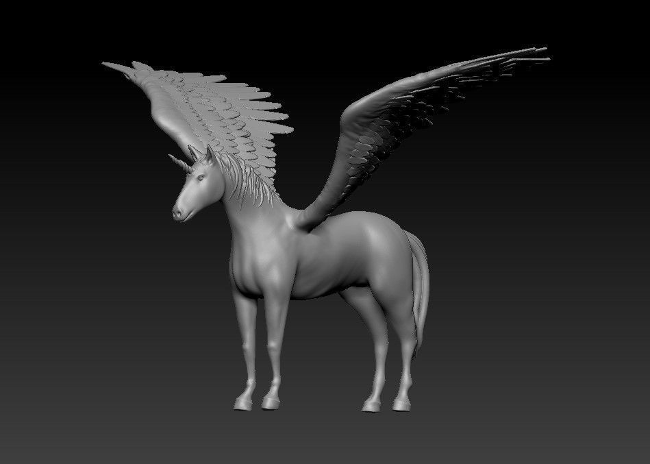 Unicorn on the rock 3D print model_25