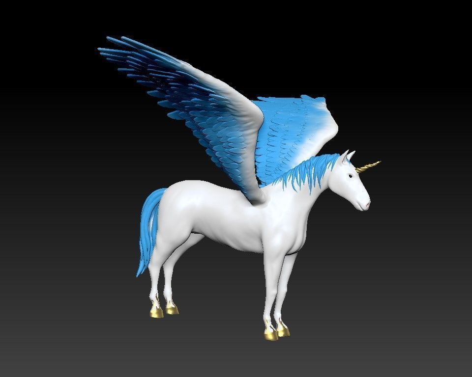 Unicorn on the rock 3D print model_12