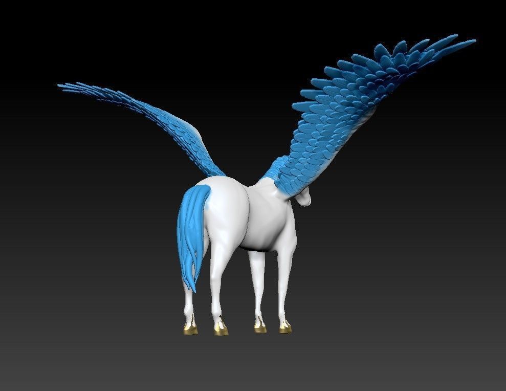 Unicorn on the rock 3D print model_16