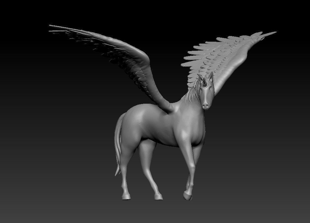 Unicorn on the rock 3D print model_44