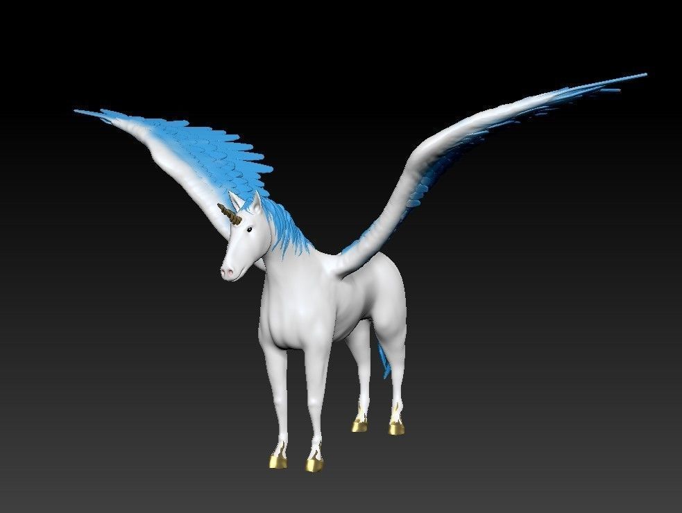 Unicorn on the rock 3D print model_9