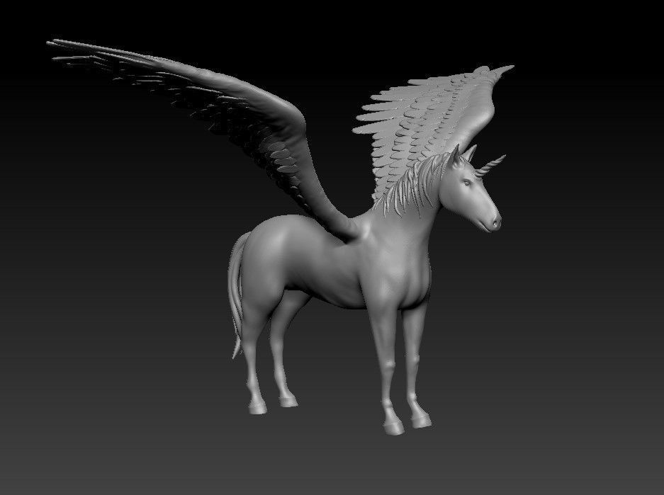 Unicorn on the rock 3D print model_59