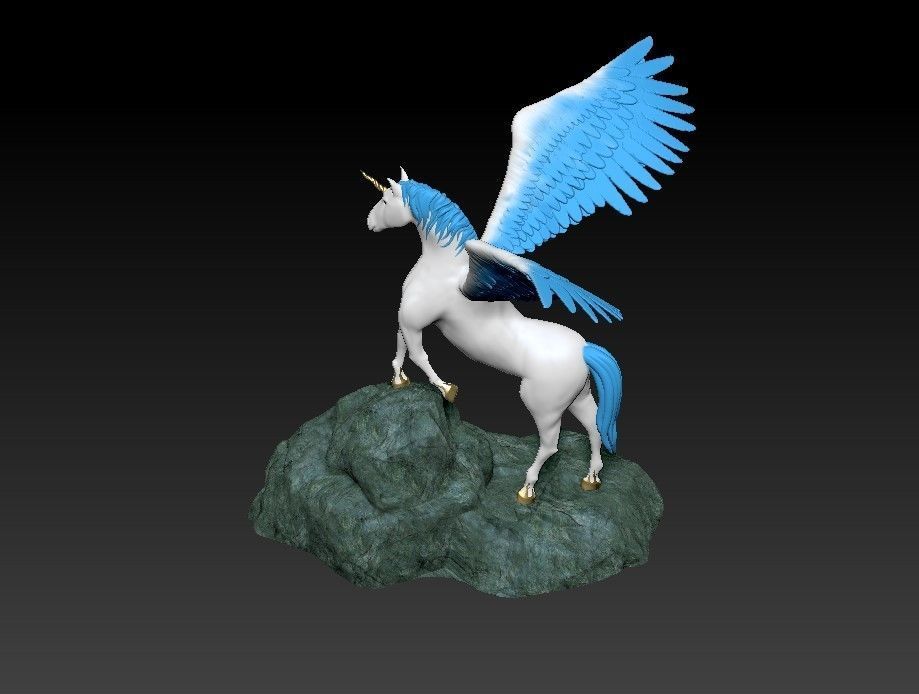 Unicorn on the rock 3D print model_40