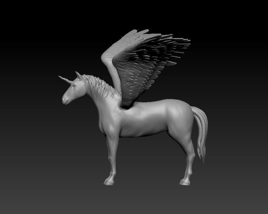 Unicorn on the rock 3D print model_32