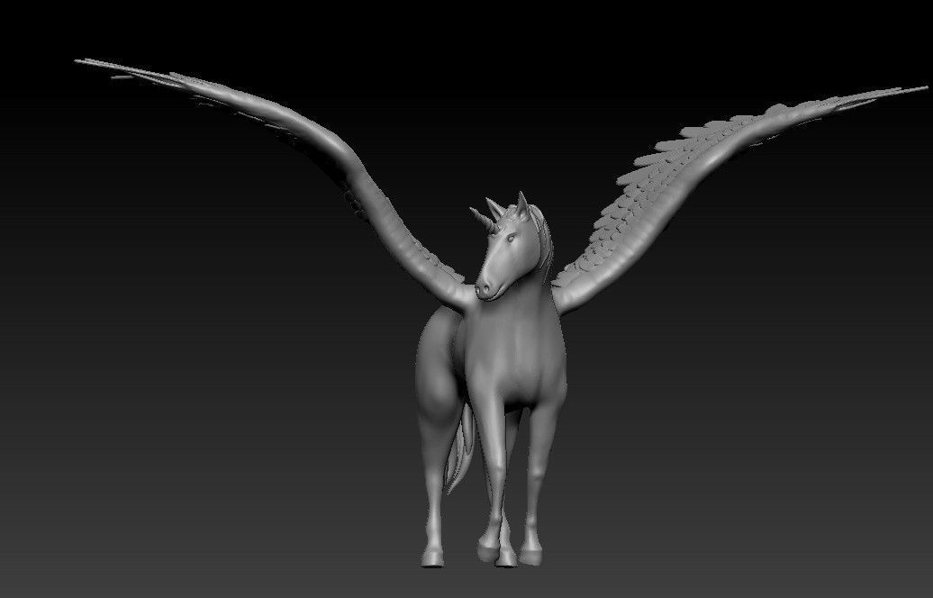 Unicorn on the rock 3D print model_45