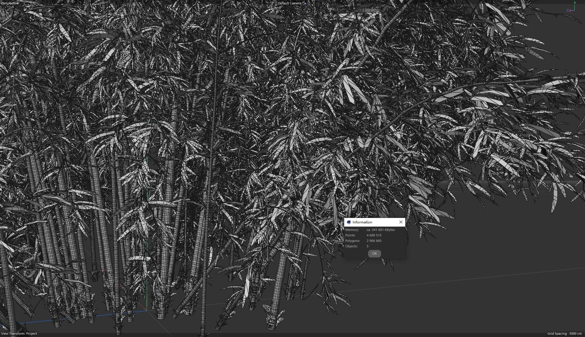 High Quality Bamboo Bush 06 3D model_5