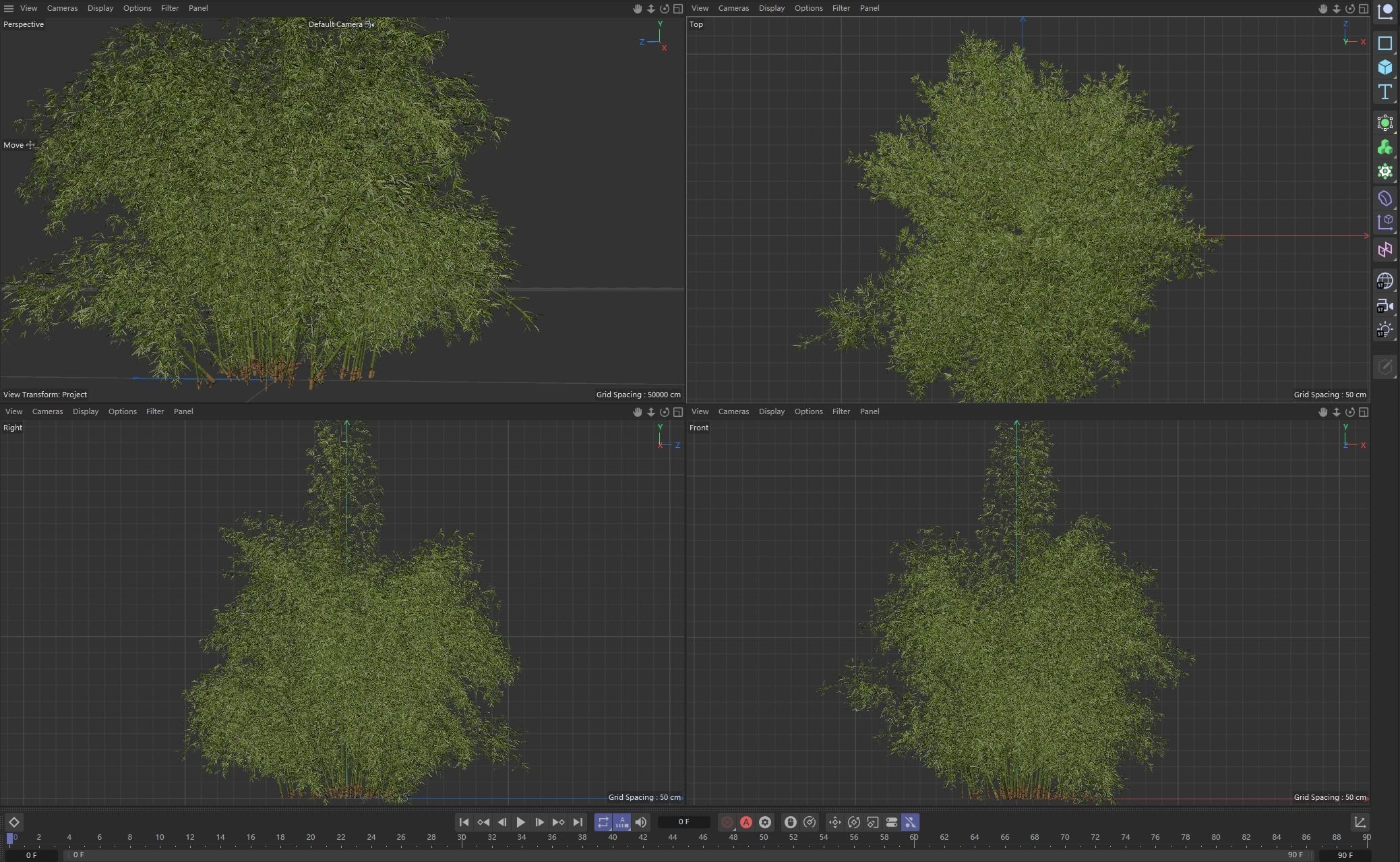 High Quality Bamboo Bush 06 3D model_3