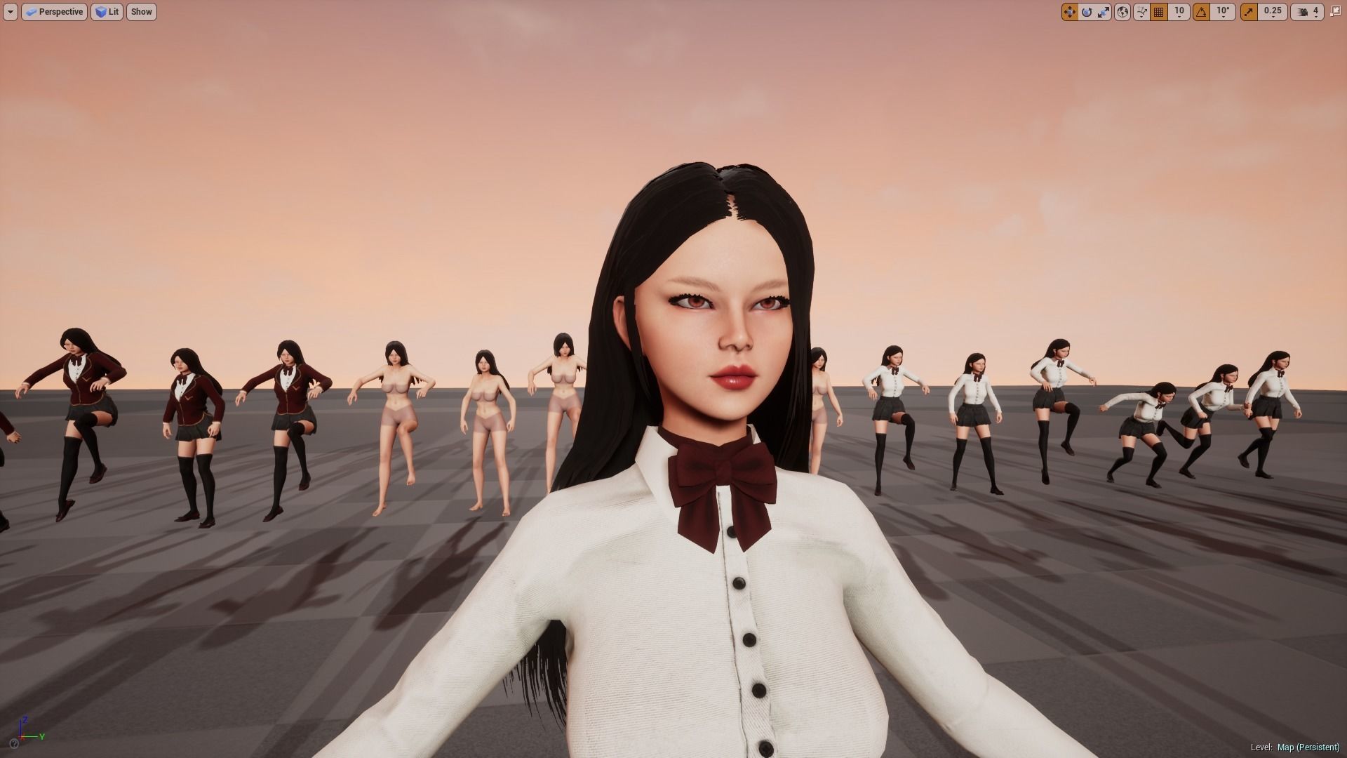 School Girl Lisa Low-poly 3D model_19