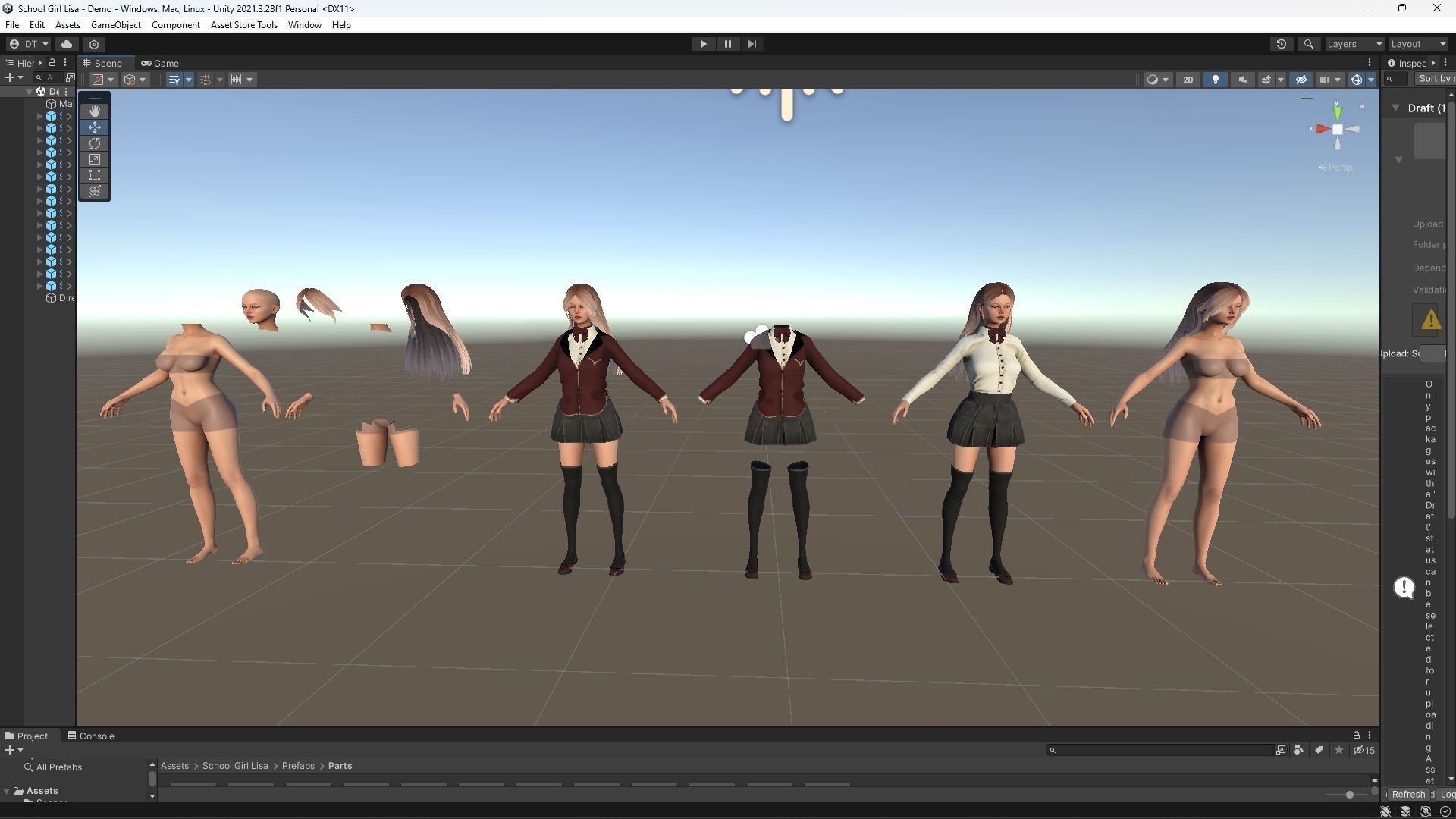 School Girl Lisa Low-poly 3D model_21