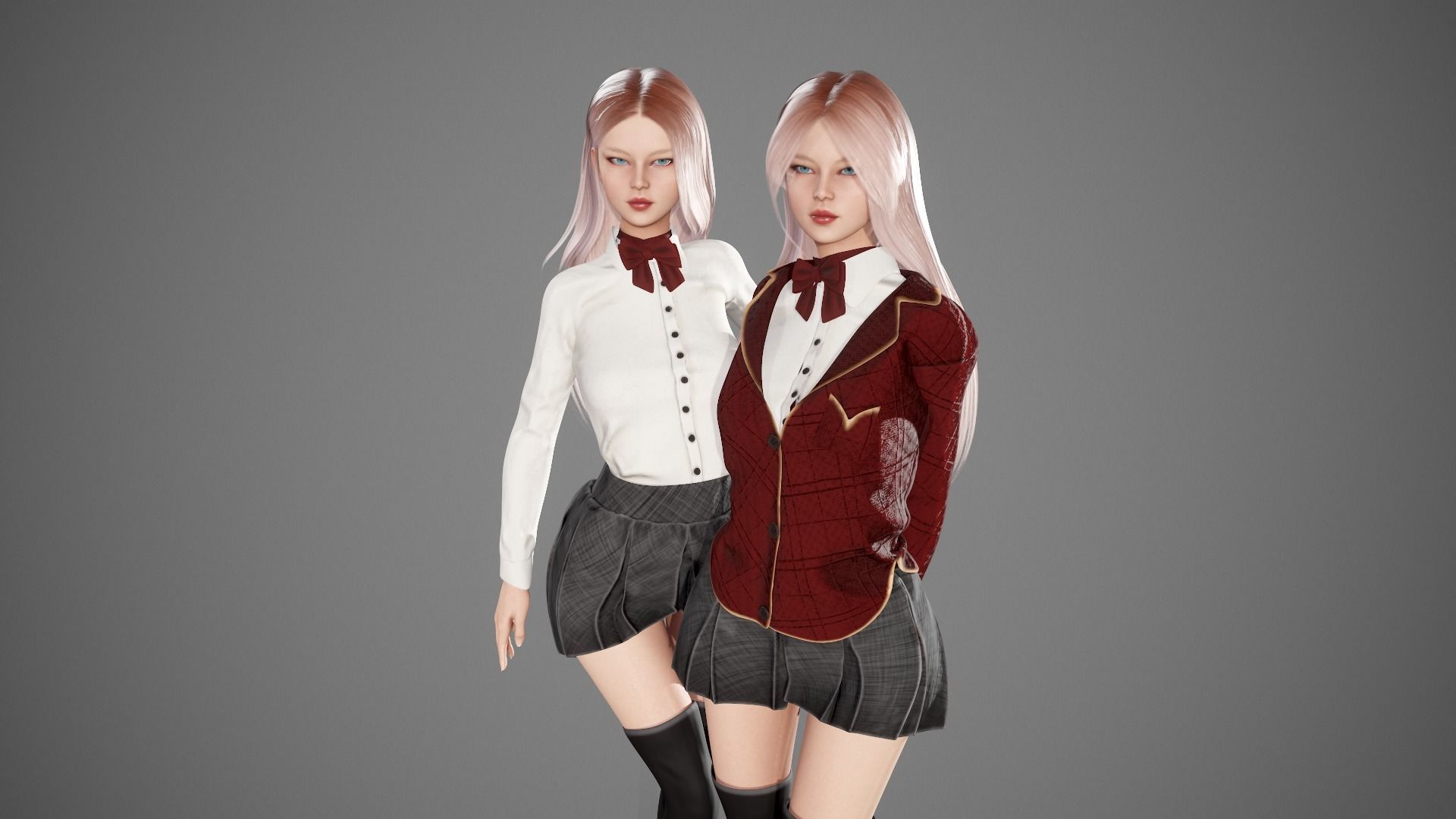School Girl Lisa Low-poly 3D model_15