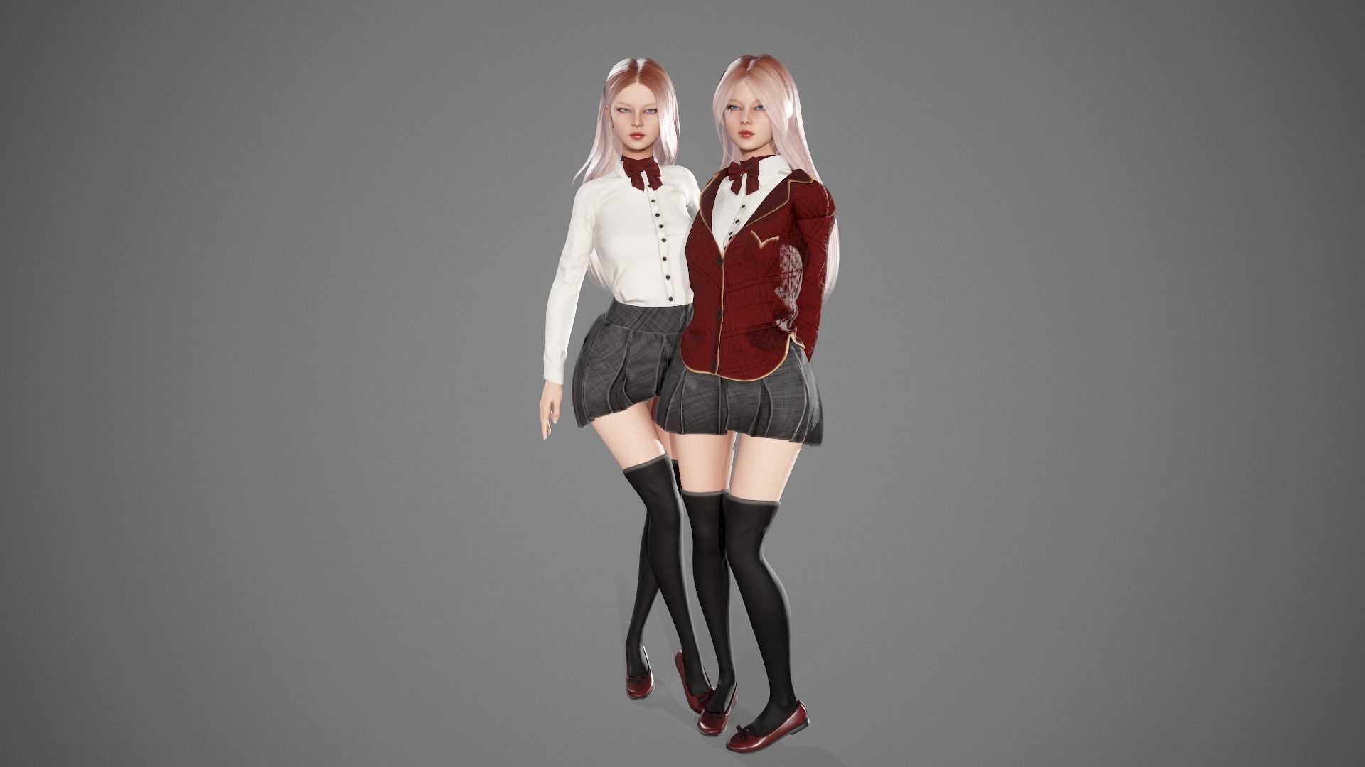 School Girl Lisa Low-poly 3D model_12