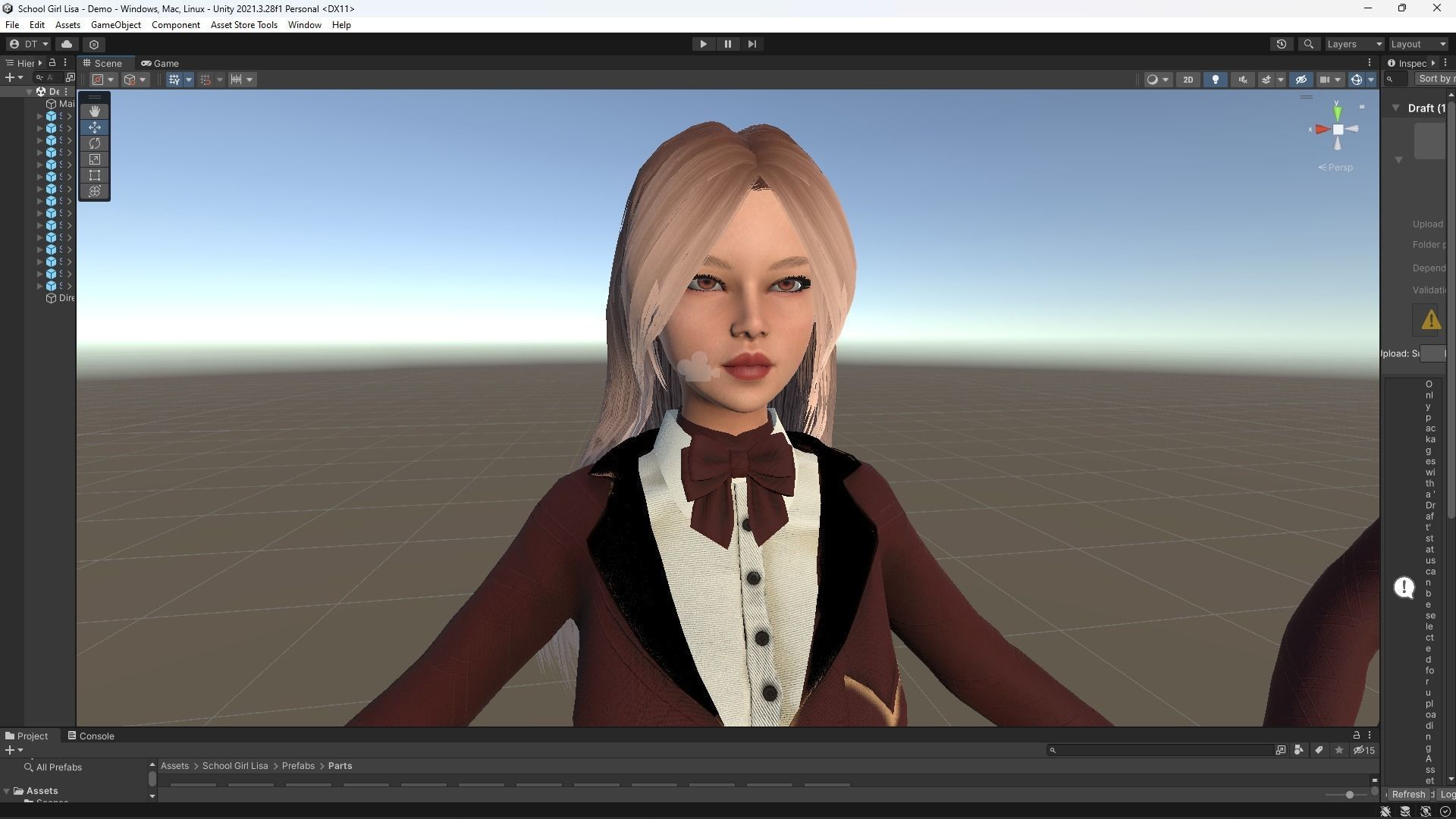 School Girl Lisa Low-poly 3D model_22