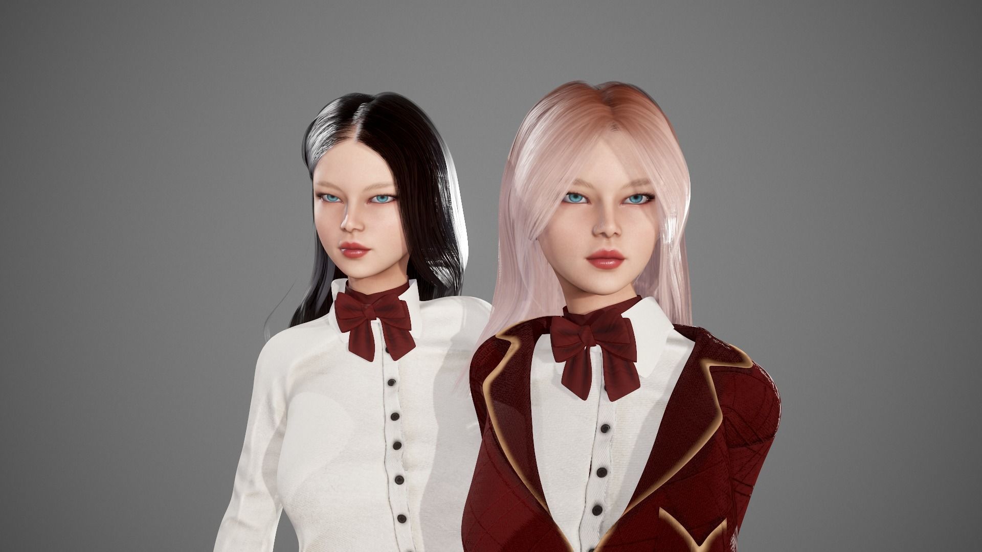 School Girl Lisa Low-poly 3D model_2