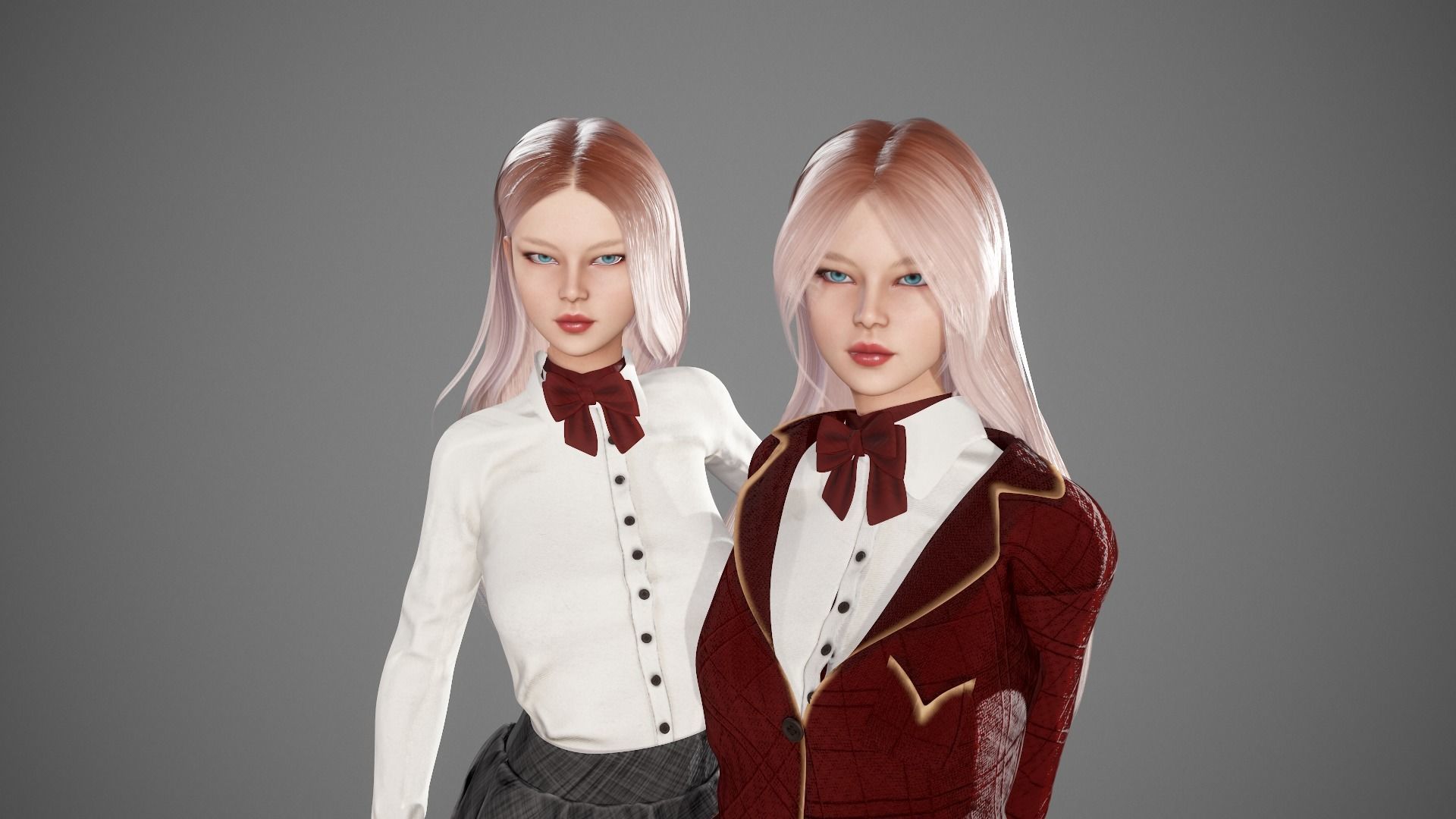 School Girl Lisa Low-poly 3D model_13