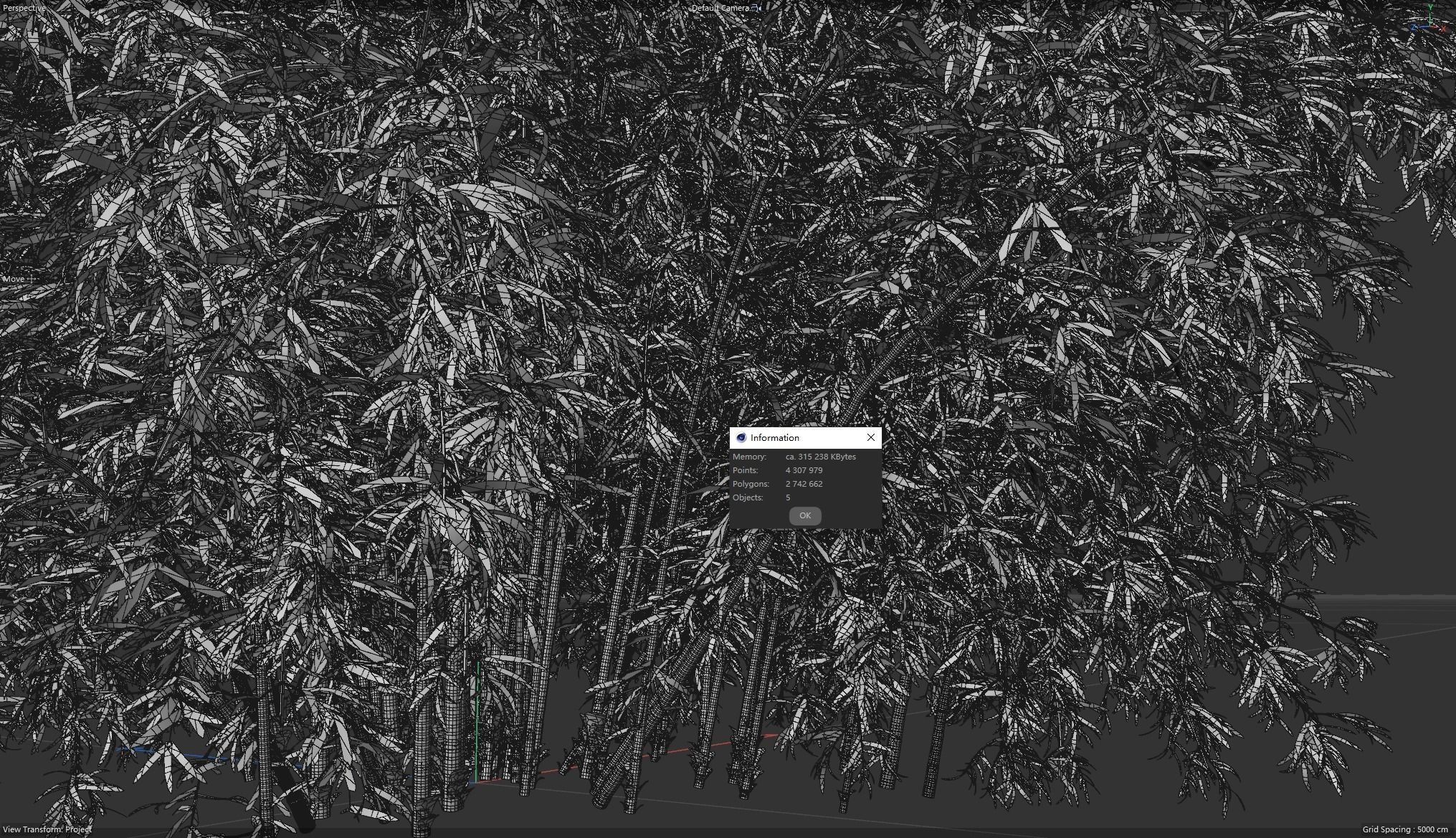 High Quality Bamboo Bush 07 3D model_6