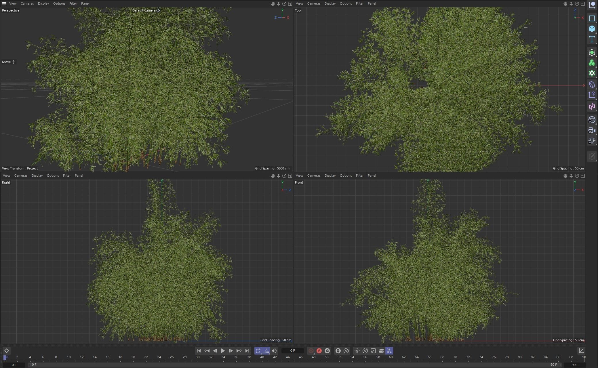 High Quality Bamboo Bush 07 3D model_3
