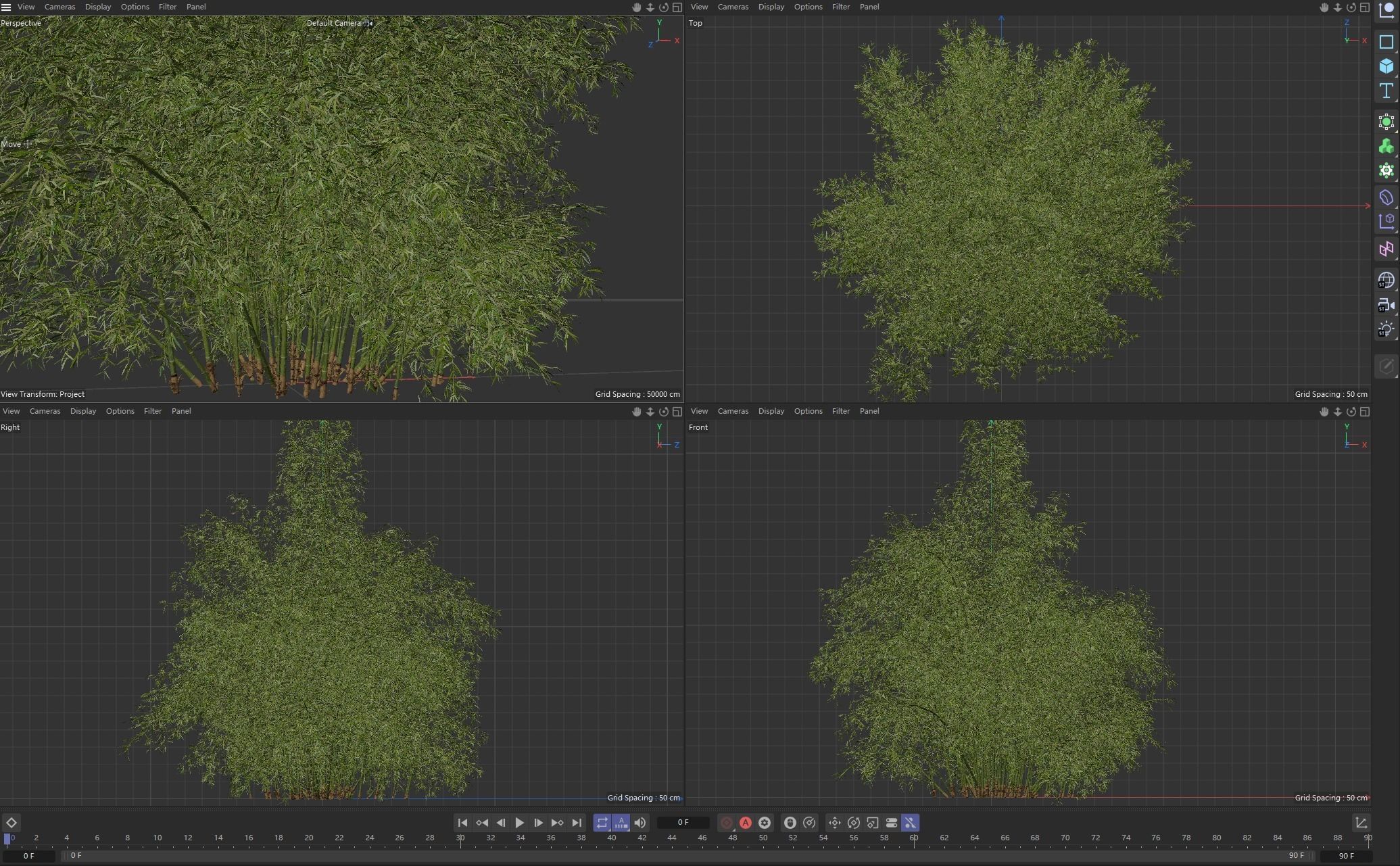 High Quality Bamboo Bush 08 3D model_3