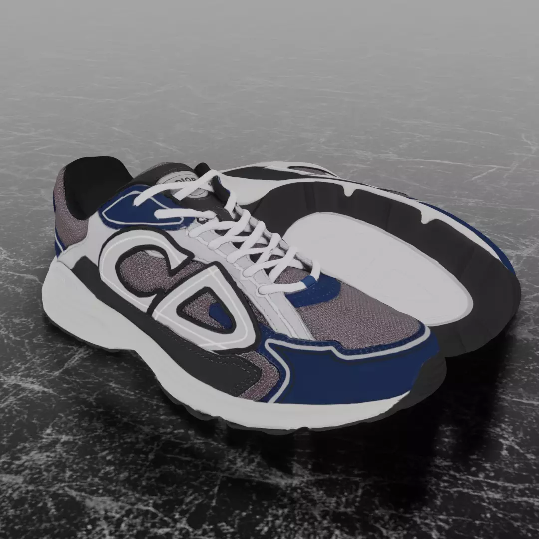 DIOR B30 3D SHOES Low-poly 3D model_0