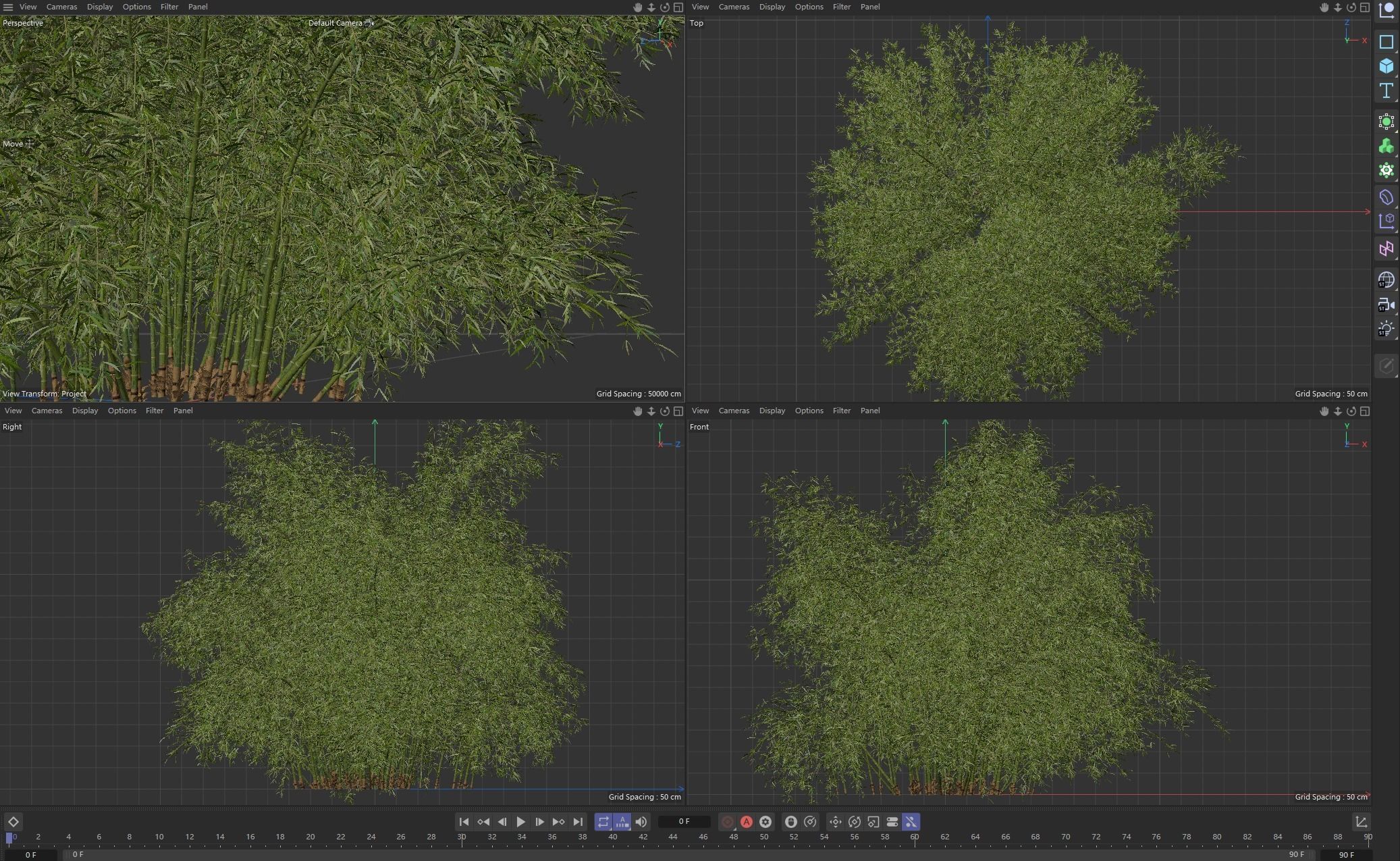 High Quality Bamboo Bush 09 3D model_3